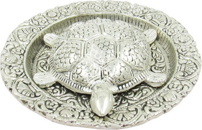 

goldgiftideas White Metal Feng Shui Tortoise for Good Luck Decorative Showpiece - 5 cm(Silver Plated, Silver)