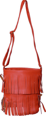 

refresh global trade Girls Casual Orange PU Sling Bag