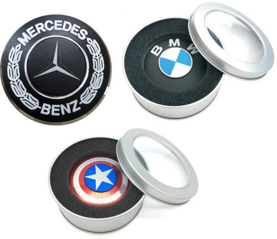 

S.Blaze Combo of 3 Metal Rounded Captain America + Mercedes + BMW Fidget Spinner Toy for Kids & Adults(Multicolor)