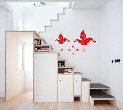 

Naveed Arts  Acrylic wall sticker Sticker(Pack of 10, Red mirror