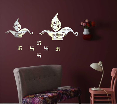 

Naveed Arts  Acrylic wall sticker Sticker(Pack of 10, Silver