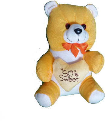 

CJ Stuffed Soft Cute Teddy Bear with Ribbon and heart Message Best Festival gift for kids 25 cm - 25 cm(Yellow, White), White;yellow
