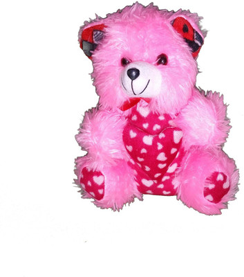 

CJ Stuffed Soft Cute Teddy Bear with heart Message Best Festival gift for kids 25 cm - 25 cm(Pink)