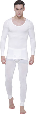 Ayaki Bodycare Off White Solid Thermal Men Top Thermal