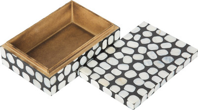

The Indian Handicraft Store Shell In Pebbel Jewellery Box Jewellery Vanity Box(Black, White)