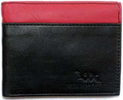 

Wildmount Men Multicolor Genuine Leather Wallet(8 Card Slots), Black red