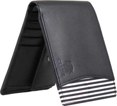CLYDE Men Black Genuine Leather Wallet(8 Card Slots)