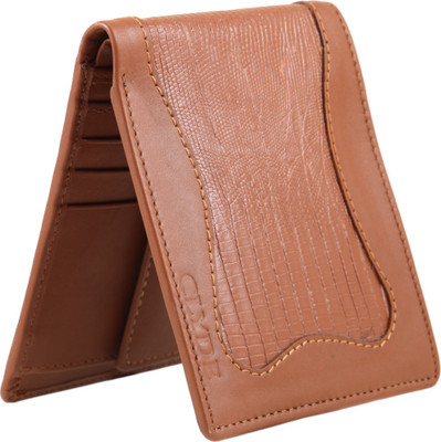 

CLYDE Men Tan Genuine Leather Wallet(8 Card Slots)