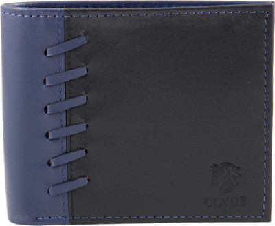 

CLYDE Men Casual Blue, Black Genuine Leather Wallet(8 Card Slots)