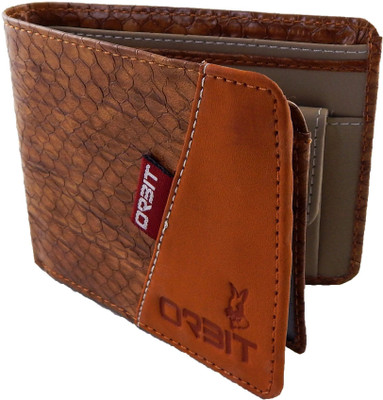 

Orbit Men Khaki Genuine Leather, Fabric Wallet(6 Card Slots), Tan