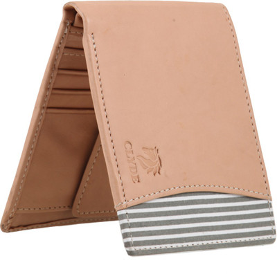 

CLYDE Men Beige Genuine Leather Wallet(8 Card Slots), Tan
