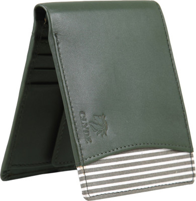 

CLYDE Men Green Genuine Leather Wallet(8 Card Slots)