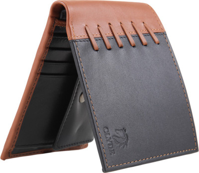 

CLYDE Men Tan Genuine Leather Wallet(8 Card Slots)