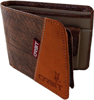 

Orbit Men Brown Genuine Leather, Fabric Wallet(6 Card Slots)
