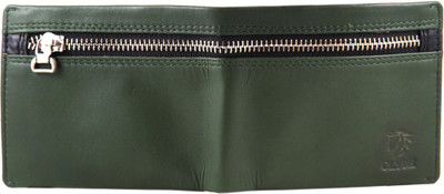 

CLYDE Men Green Genuine Leather Wallet(8 Card Slots)