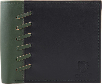 

CLYDE Men Green Genuine Leather Wallet(8 Card Slots)