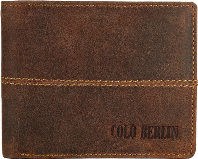 

COLO BERLIN Men Brown Genuine Leather Wallet(7 Card Slots), Dark brown