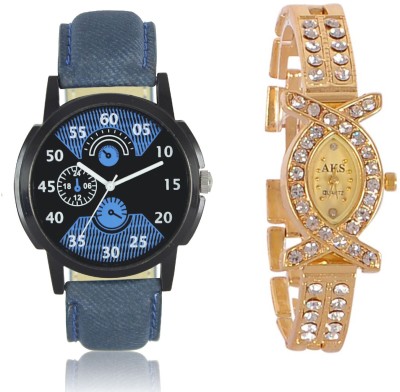 Keepkart LOREM 002 And AKS Golden Combo Couple Watches Pack For Women And Men Watch  - For Boys & Girls   Watches  (Keepkart)