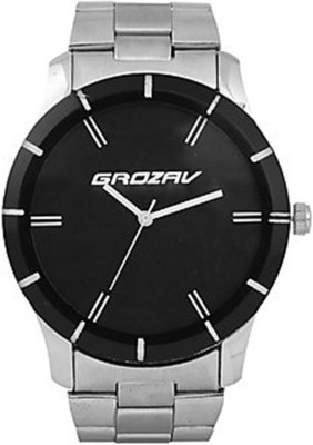 GROZAV Black Dial Metal Chain Strap Analog Watch  - For Men   Watches  (GROZAV)