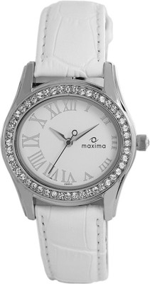 

Maxima Swarovski Analog White Dial Women's Watch - For Women