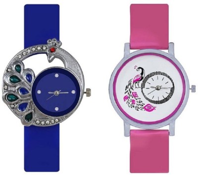 Frida blue mayur and pink mor analogue stylish designer watches for girls and woman Watch  - For Girls   Watches  (Frida)