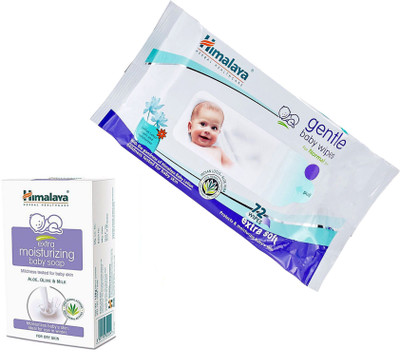 

Himalaya Herbals Gentle baby Wipes (72 Sheets)+Himalaya Gentle Baby Soap (125g)(White)