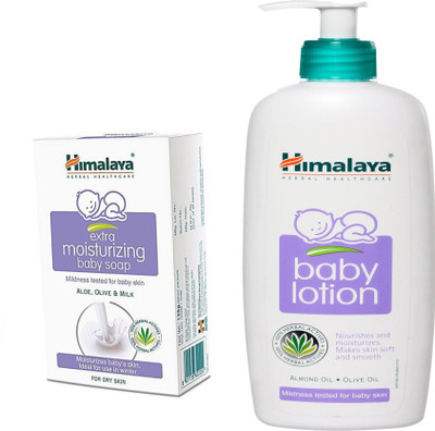 

Himalaya Herbals Baby Lotion (400ml)+Himalaya Gentle Baby Soap (125g)(White)