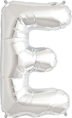 Balloonistics Solid E Letter Foil Balloon 17" Inch - Silver Balloon(Silver, Pack of 1)