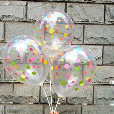 

TOYXE Solid 40007 Polka Dot Printed Crystal Clear - Transparent Toy Balloon(White, Pack of 30)