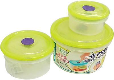 

Blue Birds food storage vacuum container air-proof containers set of 3 in green color 1200ml,550ml,,200ml Plastic Bowl Set(Green, Pack of 3)