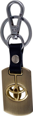 

Gabriella Rectangular Wooden Toyota Locking Key Chain(Gold)