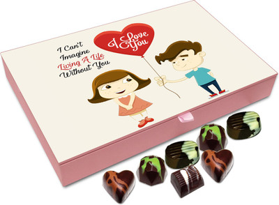 

Chocholik Gift Box - I Can't Imagine Living A Life Without You Chocolate Box - 12pc Truffles(144 g)