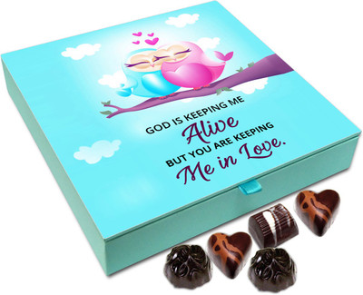 

Chocholik Gift Box - God Is Keeping Me Alive And You Are Keeping Me In Love Chocolate Box - 9pc Truffles(108 g)