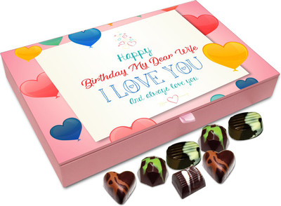

Chocholik Gift Box - Happy Birthday My Dear Wife Chocolate Box - 12pc Truffles(144 g)