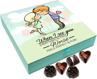 

Chocholik Gift Box - When I See You Everything In The World Feels Perfect Chocolate Box - 9pc Truffles(108 g)