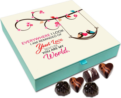 

Chocholik Gift Box - Everywhere I Look I Am Reminded Of Your Love Chocolate Box - 9pc Truffles(108 g)