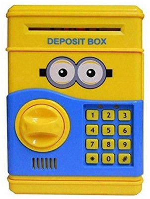 

satvik enterprises Minion Money Safe ATM Smart Electronic Lock Piggy Bank for Coin/Note Safe with Locker Key Coin Bank Coin Bank (Yellow) Coin Bank(Yellow)