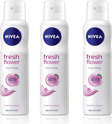 

Nivea fresh flower Deodorant Spray - For Women(450 ml, Pack of 3)