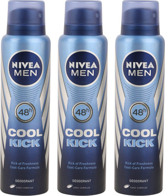 

Nivea cool kick Deodorant Spray - For Men(450 ml, Pack of 3)