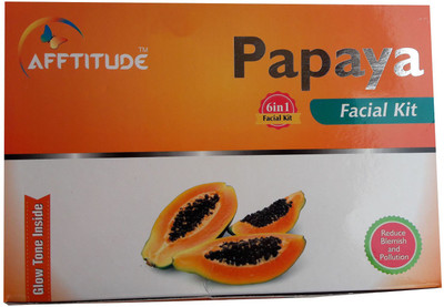 

AFFTITUDE Women 100 % Natural Organic Instant and Brighter Glow 6 in 1 Papaya Facial Kit A herbal Preparation No Side Effect 340 g