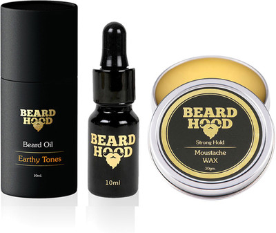 

Beardhood EARTHY TONES BEARD OIL(10ML) & 100 % NATURAL MUSTACHE WAX STRONG HOLD(30gms.) Hair Oil(10 ml)