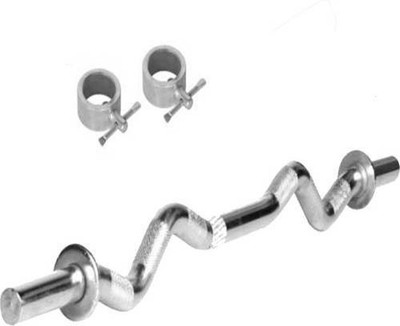 Diamond 3FT CHROME PLATED CURL Curl Bar(Silver), White