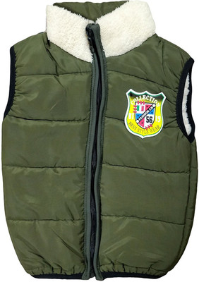 

Icable Sleeveless Solid Baby Boys Jacket, Green