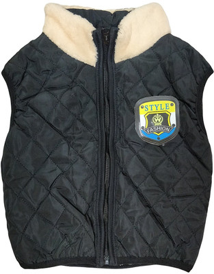 

Icable Sleeveless Solid Baby Boys Jacket, Black