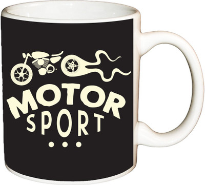 

ShopBuzz Motor sport printed coffee Ceramic Mug(350 ml), Multicolor