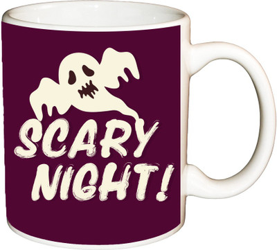 

ShopBuzz Scary night printed coffee Ceramic Mug(350 ml), Multicolor