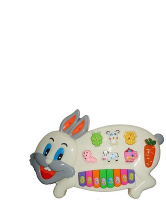 JK ERFINDERS RABBIT PIANO TOY(Grey, Yellow)