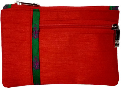 

auk Women's Ethnic Silk Hand Purse Coin Purse(Red)