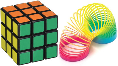

Wonder Star Puzzle game with Magic Spring Combo for Kids (Rainbow Magic Spring & Square Puzzle Cube Black)(2 Pieces)