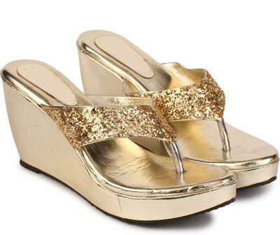 

Do Bhai Women Golden Wedges
